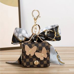 NEW Scarf Butterflies EarPods Case Bag Charm Keychain